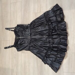 Dolls Kill Rebel Locomotive Girl Vegan Leather Dress